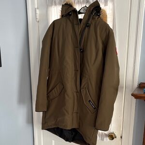 Canada Goose Olive Parka with Fur Trim